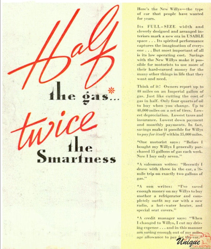 1937 Willys Brochure Page 2